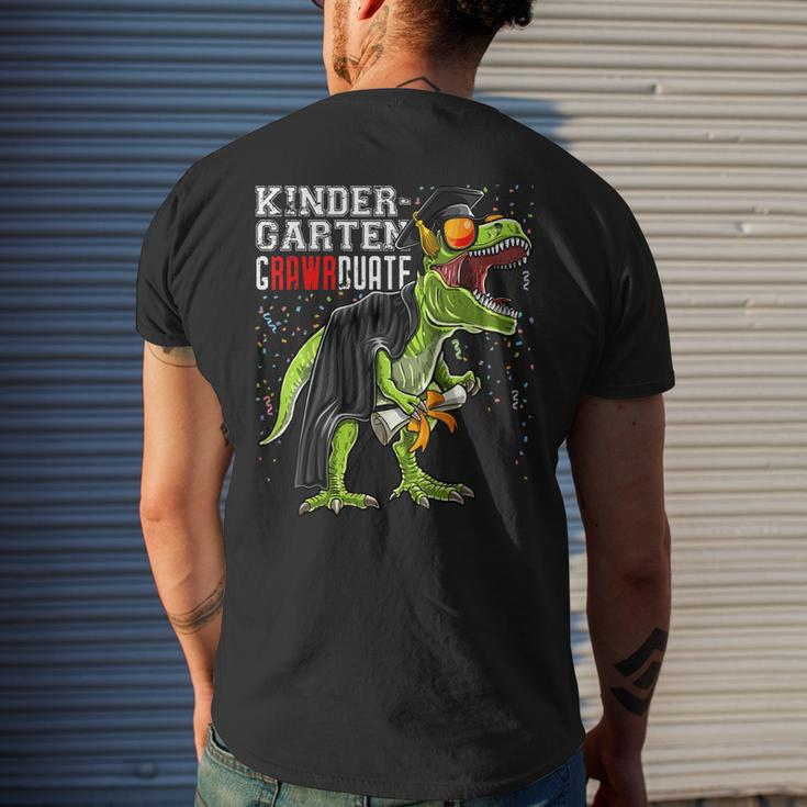 Kindergarten Grawrduate Dinosaur Graduation Cap Men's Back Print T-shirt Gifts for Him