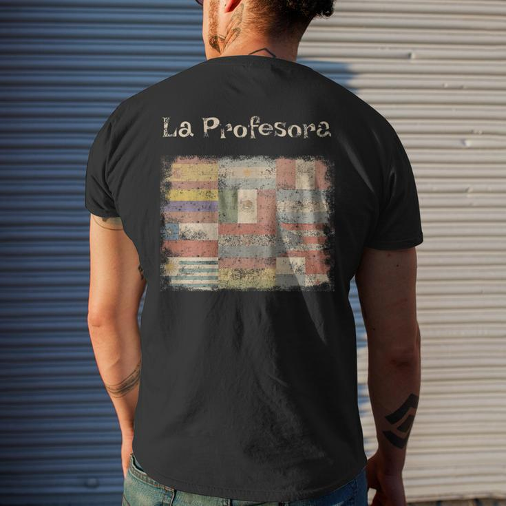 La Profesora Spanish Speaking Country Flags Men's T-shirt Back Print Gifts for Him