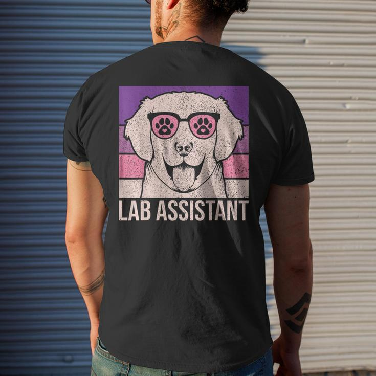 Lab Assistant Dog Lover Owner Pet Animal Labrador Retriever Mens Back Print T-shirt Gifts for Him