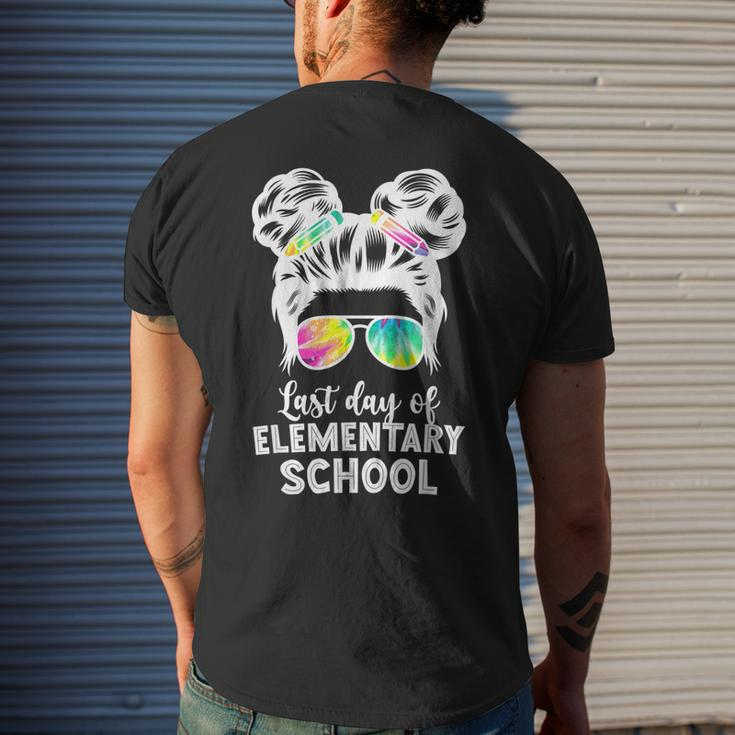 Last Day Of Elementary School Graduation Messy Buns Men's Back Print T-shirt Gifts for Him