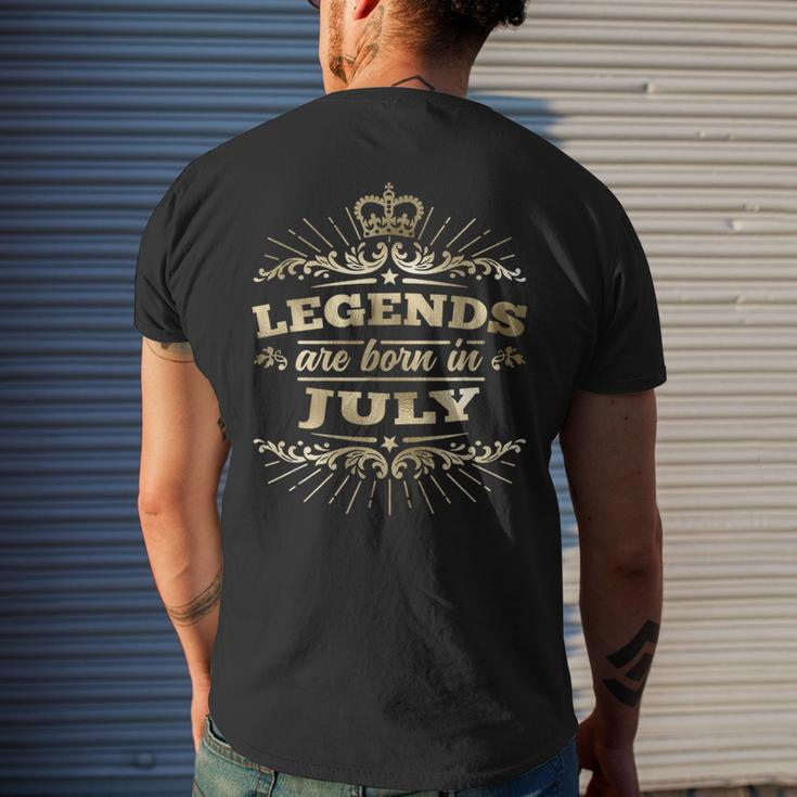 Legends Are Born In July King Queen Crown King Funny Gifts Mens Back Print T-shirt Gifts for Him