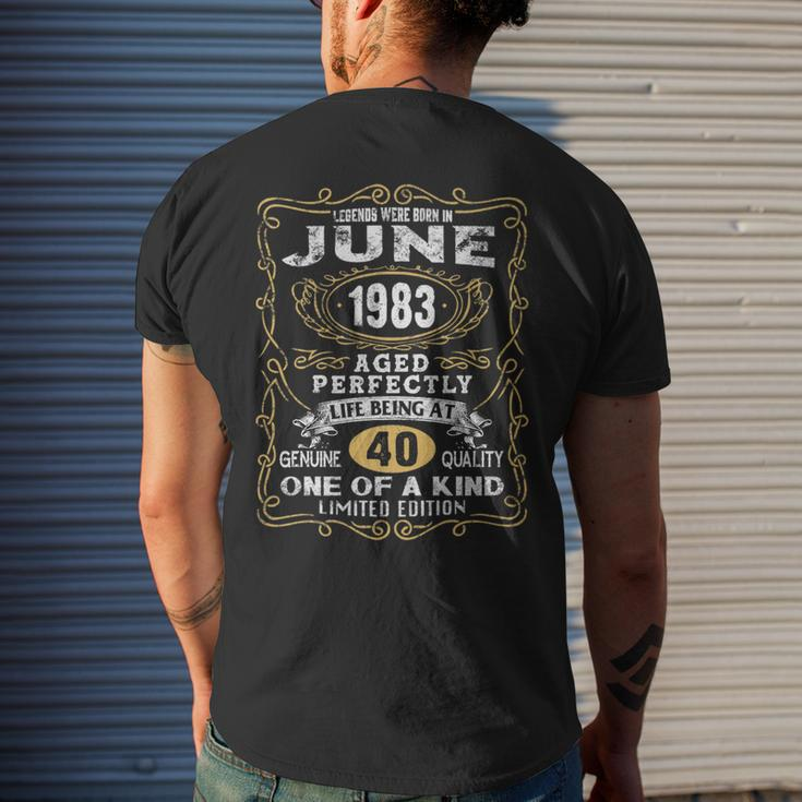 Legends Born In June 1983 40 Years Old 40Th Birthday Mens Back Print T-shirt Gifts for Him