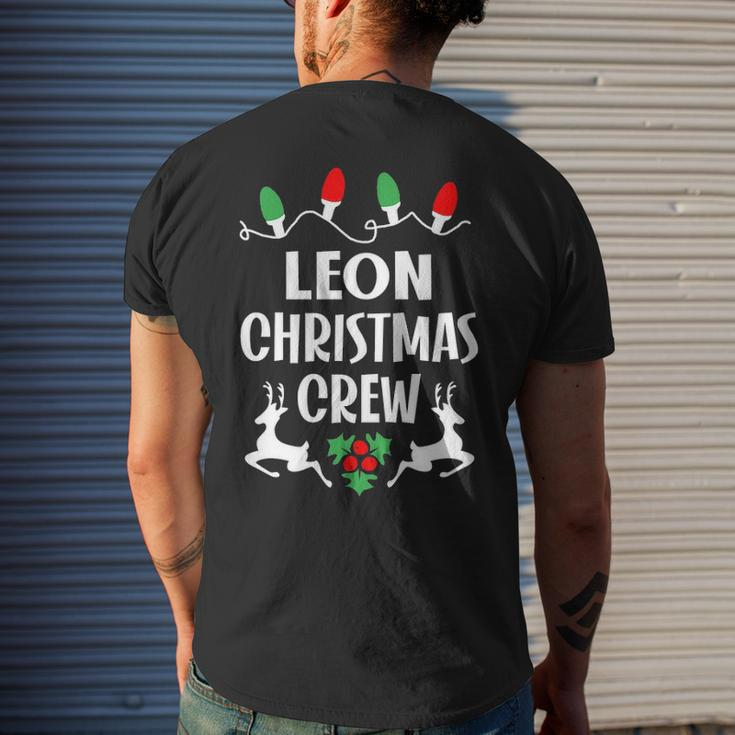 Leon Name Gift Christmas Crew Leon Mens Back Print T-shirt Gifts for Him