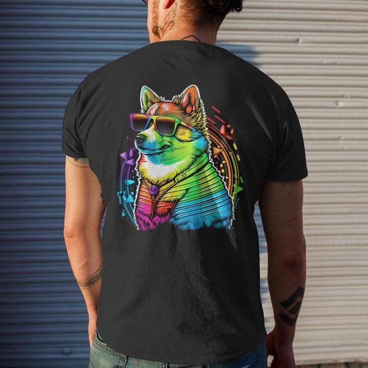Lesbian Lgbt Gay Pride Swedish Vallhund Dog Mens Back Print T-shirt Gifts for Him