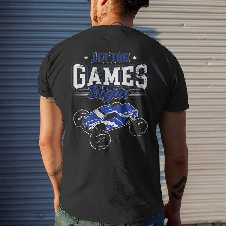 Let The Games Begin Radio Control Rc Car Men's Back Print T-shirt Gifts for Him