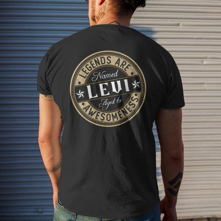 Levi | Legends Are Named | Levi Mens Back Print T-shirt Gifts for Him