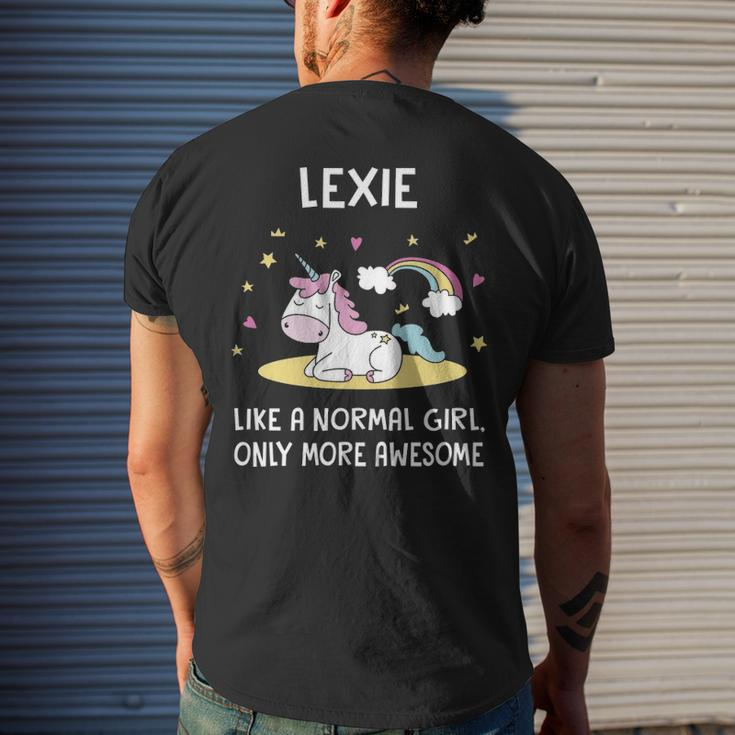 Lexie Name Gift Lexie Unicorn Like Normal Girlly More Awesome Mens Back Print T-shirt Gifts for Him