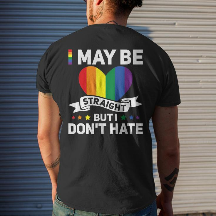 Lgbt Gay Pride Month I May Be Straight But I Dont Hate Mens Back Print T-shirt Gifts for Him