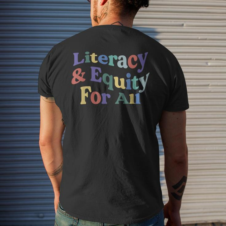 Literacy And Equity For All Banned Books Libraries Reading Mens Back Print T-shirt Gifts for Him