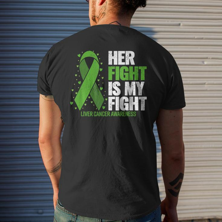 Liver Cancer Her Fight Is My Fight Liver Cancer Awareness Mens Back Print T-shirt Gifts for Him
