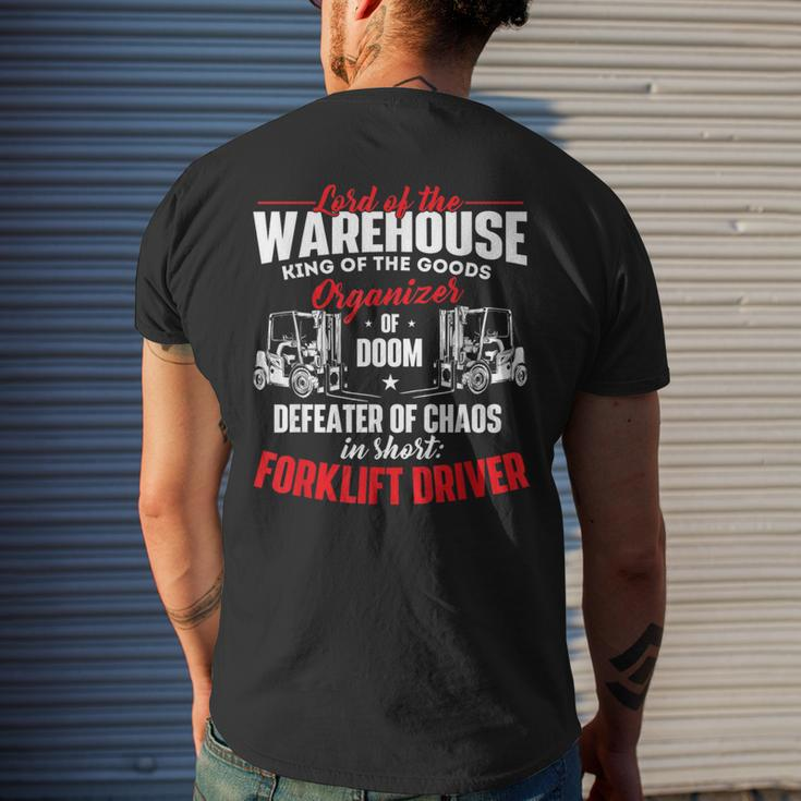 Lord Of The Warehouse Forklift Driver Fork Stacker Operator Men's T-shirt Back Print Gifts for Him
