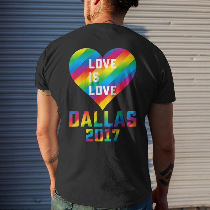 Love Is Love Gay Pride Heart Dallas 2017 Lgbtq Gay Mens Back Print T-shirt Gifts for Him