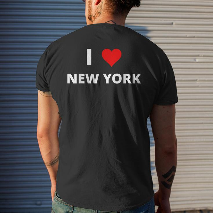I Love New York With A Red Heart Men's T-shirt Back Print Gifts for Him
