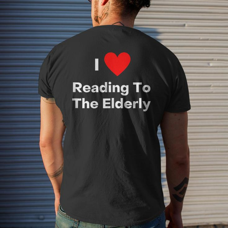 I Love Reading To The Elderly With A Red Heart Men's T-shirt Back Print Gifts for Him