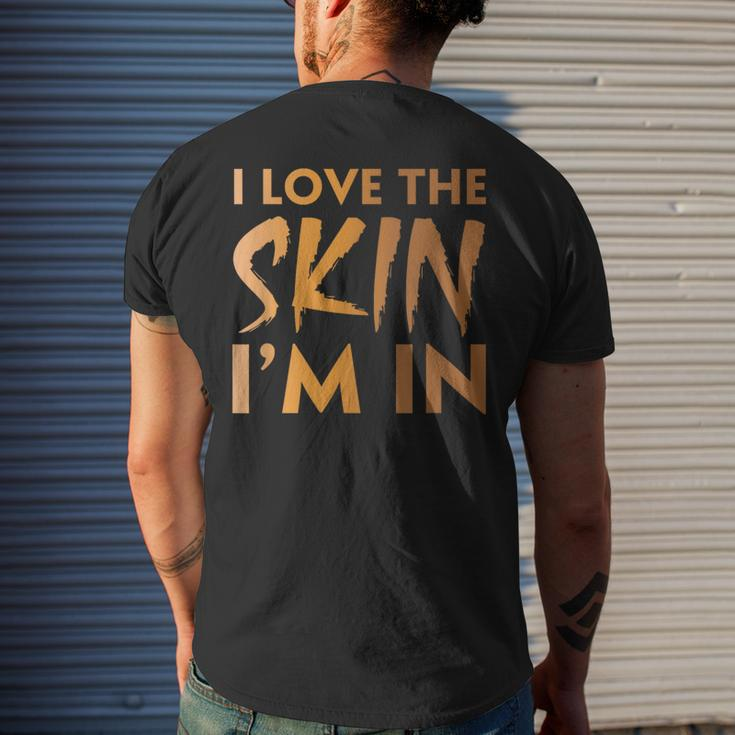 Love The Skin I'm In Cool Motivational Quote Black Power Bhm Men's T-shirt Back Print Gifts for Him
