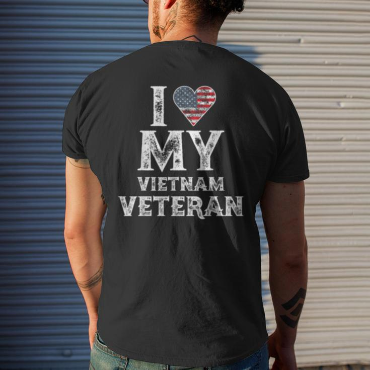 I Love My Vietnam Veteran Vintage Veterans Day Men's Back Print T-shirt Gifts for Him