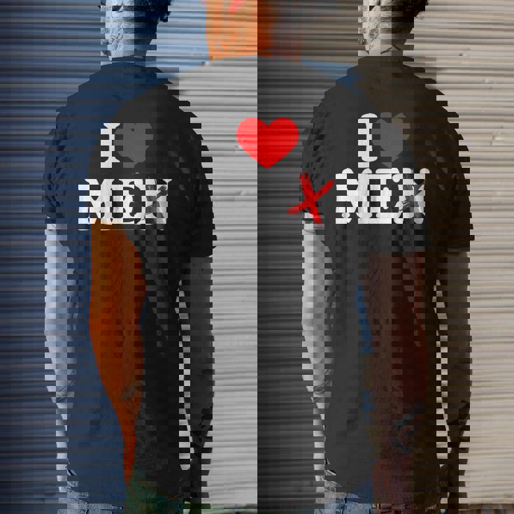 I Love Without The N Heart With N Crossed Out Men's T-shirt Back Print Gifts for Him