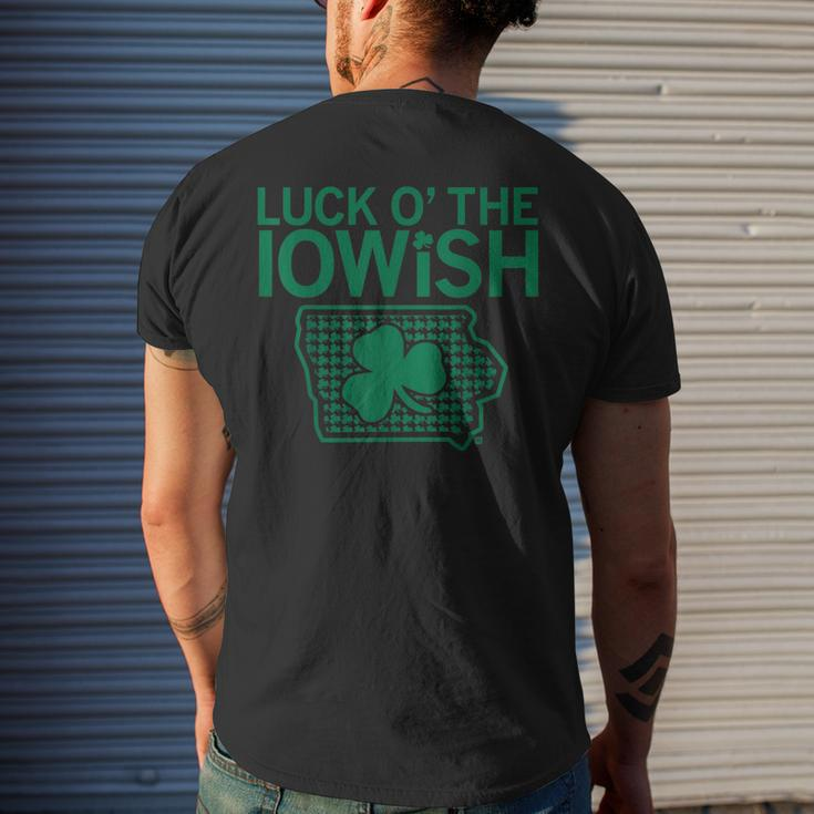 Luck O’ The Iowish Irish St Patrick's Day Men's T-shirt Back Print Gifts for Him