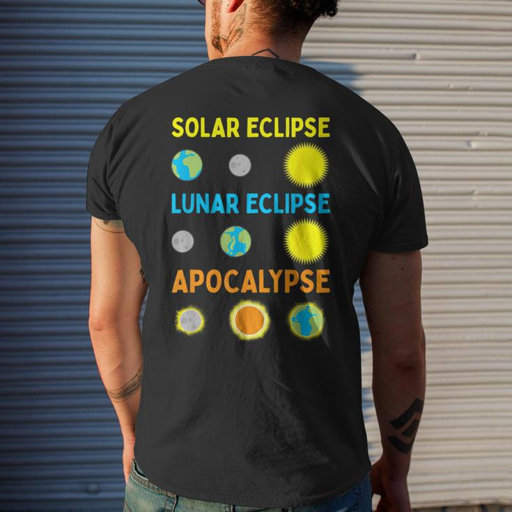 Lunar Solar Eclipse And Apocalypse Science Men's T-shirt Back Print Gifts for Him