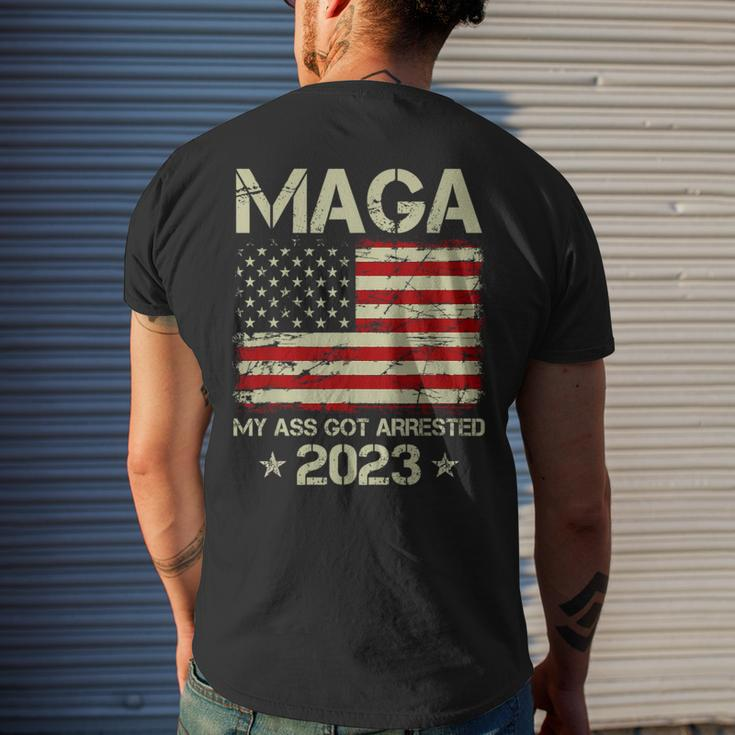 Maga My Ass Got Arrested 2023 Anti-Trump American Flag Men's T-shirt Back Print Gifts for Him