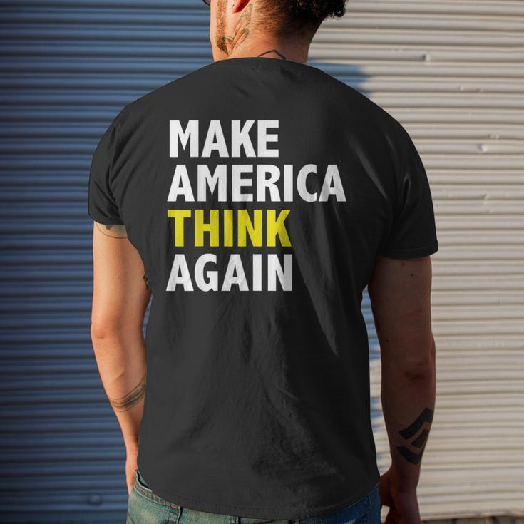 Make America Think Again Funny Elections President Politics Mens Back Print T-shirt Gifts for Him