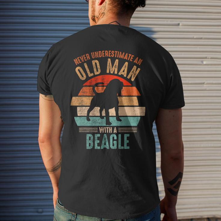 Mb Never Underestimate An Old Man With A Beagle Men's T-shirt Back Print Gifts for Him
