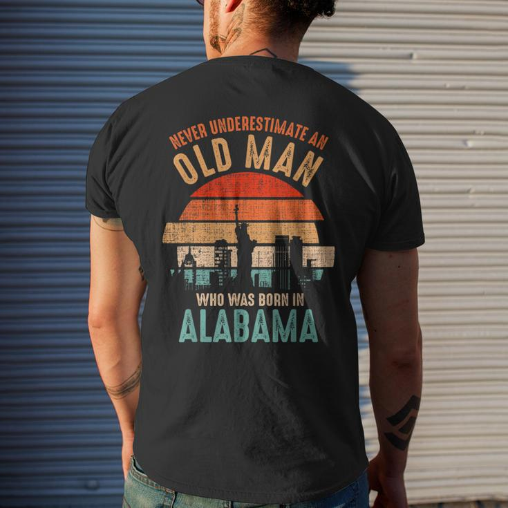 Mb Never Underestimate An Old Man Born In Alabama Men's T-shirt Back Print Gifts for Him