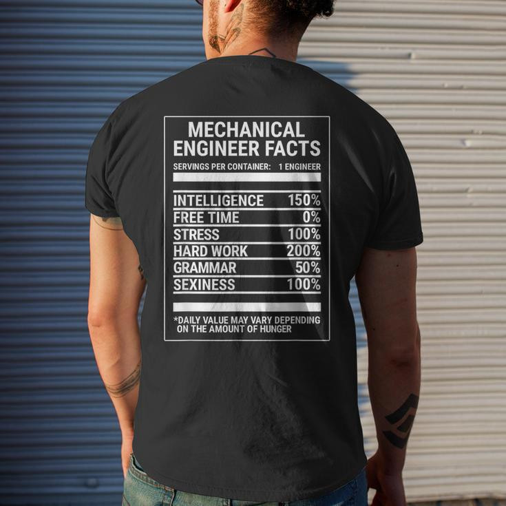 Mechanical Engineering Nutritional Facts Engineer Men's T-shirt Back Print Gifts for Him