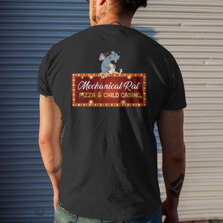 Mechanical Rat Pizza And Child Casino Mens Back Print T-shirt Gifts for Him