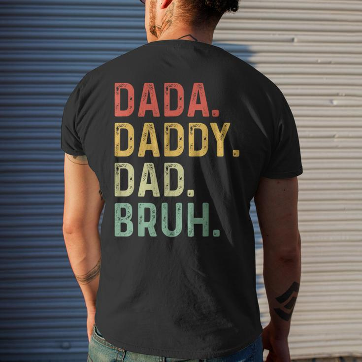 Men Dada Daddy Dad Bruh Fathers Day Vintage Funny Father Funny Gifts For Dad Mens Back Print T-shirt Gifts for Him
