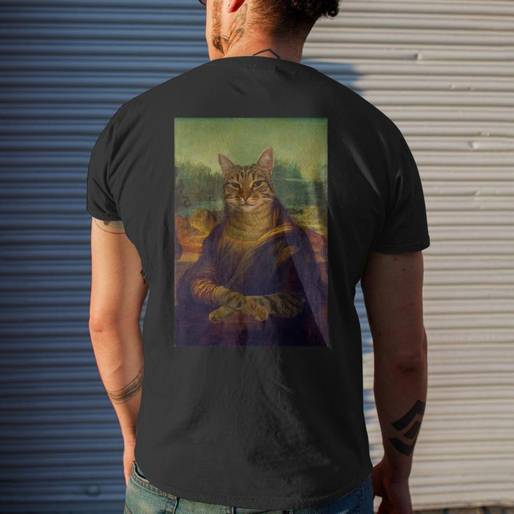 Meowing Lisa Cat Cat Art Cat Lover Cat Owner Men's T-shirt Back Print Gifts for Him