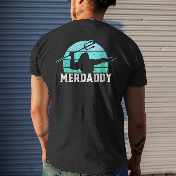 Merdaddy Security Merman Mermaid Daddy Fish Fathers Day Mens Back Print T-shirt Gifts for Him
