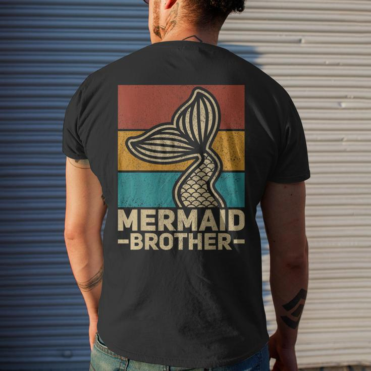 Mermaid Brother Mermaid Birthday Party Outfit Retro Mermaid Mens Back Print T-shirt Gifts for Him