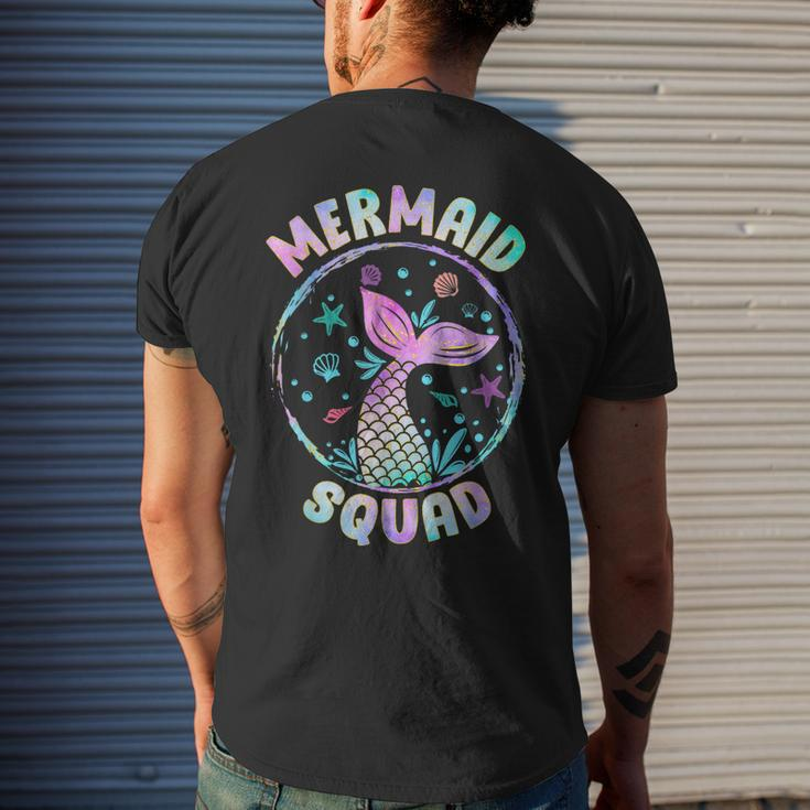 Mermaid Squad Themed Birthday Party Mermaids Family Matching Men's Back Print T-shirt Gifts for Him