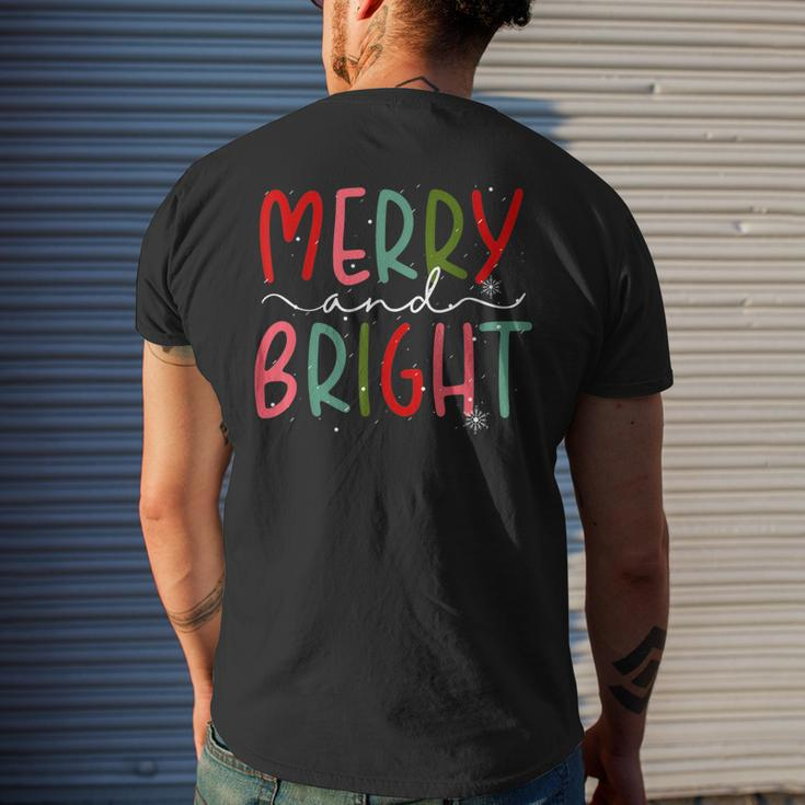 Merry And Bright Christmas Women Girls Kids Toddlers Cute Mens Back Print T-shirt Gifts for Him