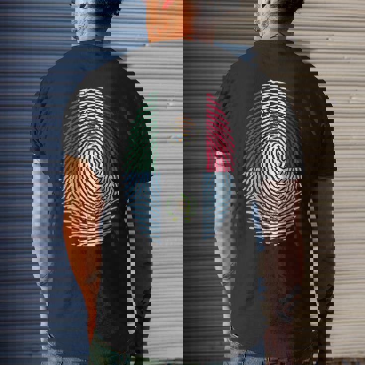 Mexico & Guatemala Fingerprint Half Mexican Guatemalan Roots Men's T-shirt Back Print Gifts for Him