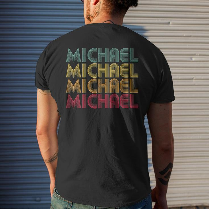 Michael Name Vintage Retro 70S 80S Personalized Gift Mens Back Print T-shirt Gifts for Him