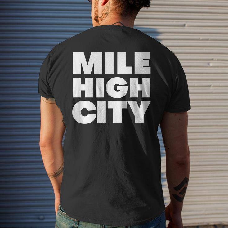 Mile High City - Denver Colorado - 5280 Miles High Mens Back Print T-shirt Gifts for Him