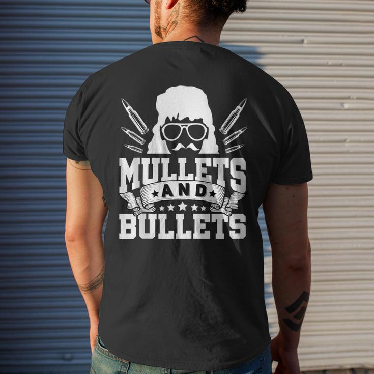 Mullet & Bullets - Funny Redneck Mullet Mens Back Print T-shirt Gifts for Him
