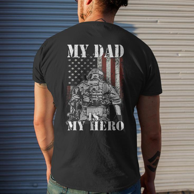 My Daddy Is My Hero Military Dad Fathers Day 4Th Mens Back Print T-shirt Gifts for Him