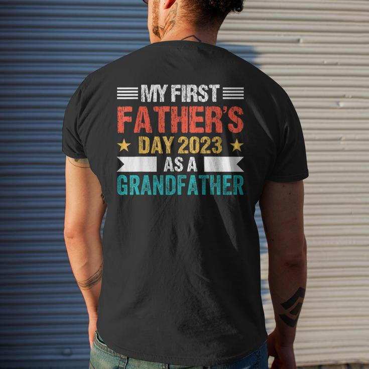 My First Fathers Day As A Grandfather 2023 Fathers Day Mens Back Print T-shirt Gifts for Him