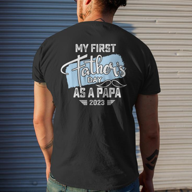 My First Fathers Day As A Papa 2023 Father Day Gifts Mens Back Print T-shirt Gifts for Him