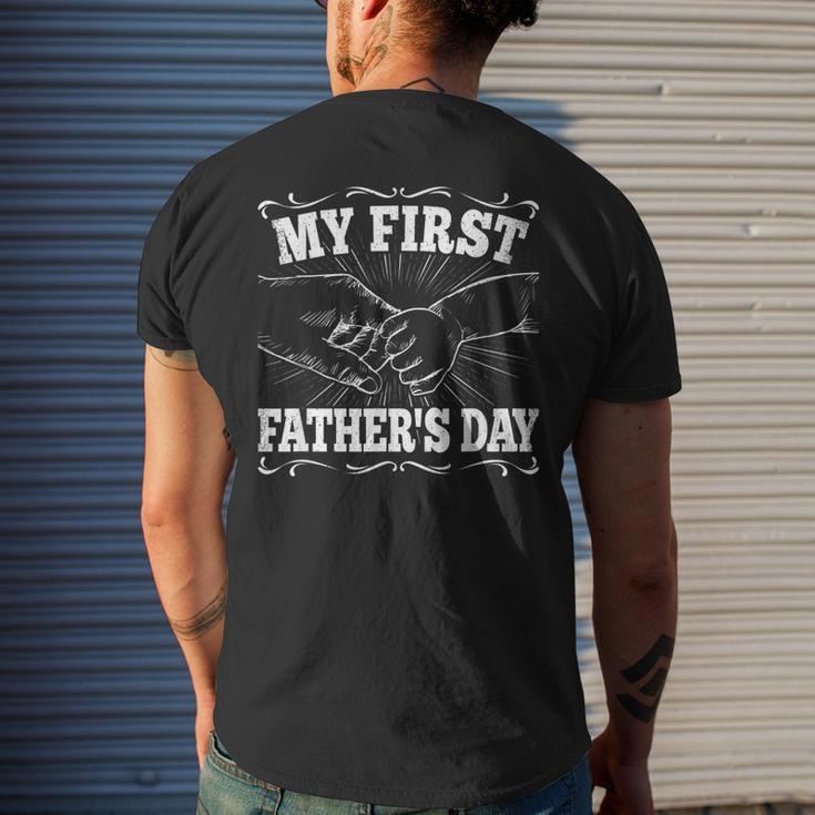 My First Fathers Day Dad Daddy Papa Funny Fathers Day Mens Back Print T-shirt Gifts for Him