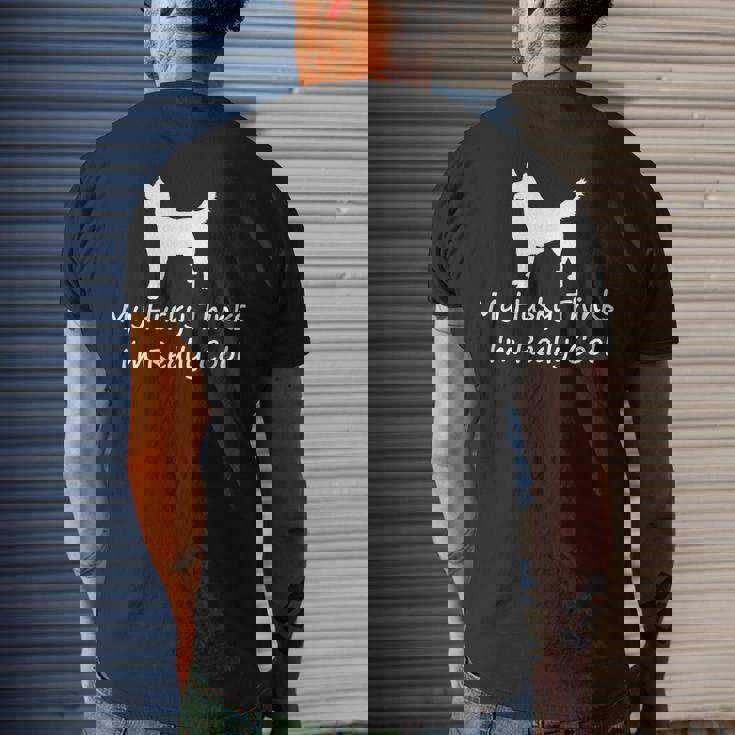 My Husky Thinks Im Really Cool Funny Siberian Husky Mens Back Print T-shirt Gifts for Him