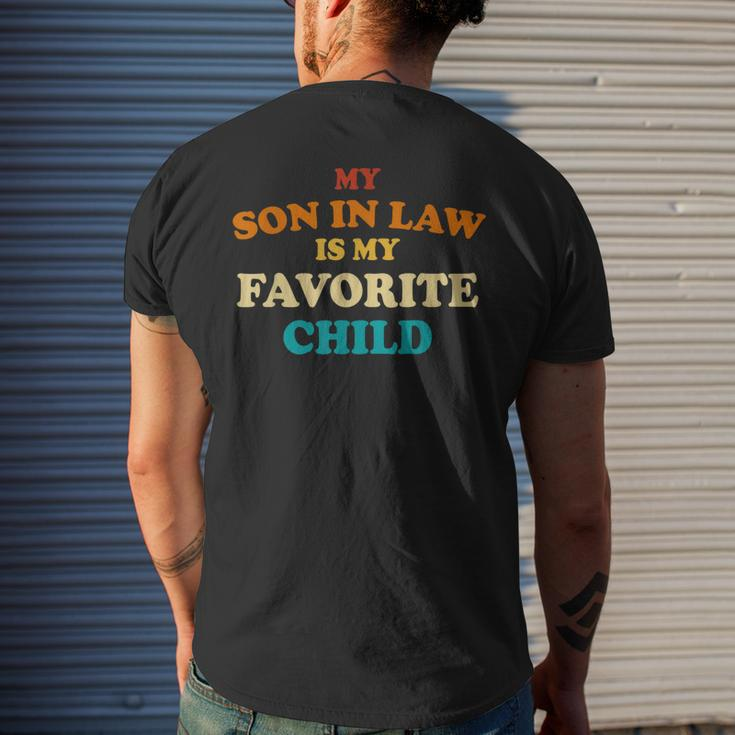 My Son In Law Is My Favorite Child Retro Funny In Laws Mens Back Print T-shirt Gifts for Him