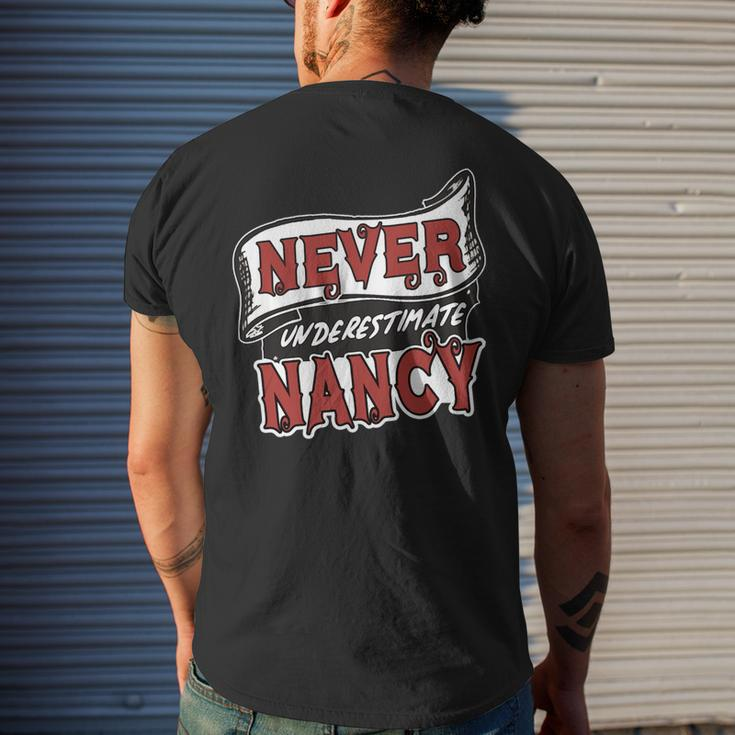Nancy Name Never Underestimate Nancy Funny Nancy Mens Back Print T-shirt Gifts for Him