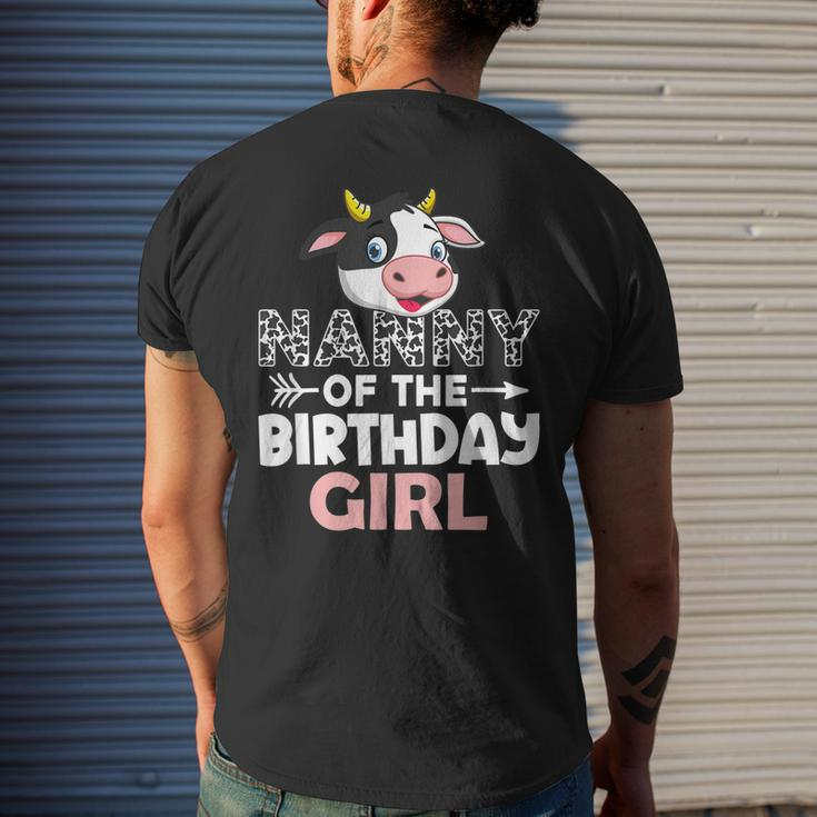 Nanny Of The Birthday Girl Cows Farm Cow Nanny Men's Back Print T-shirt Gifts for Him
