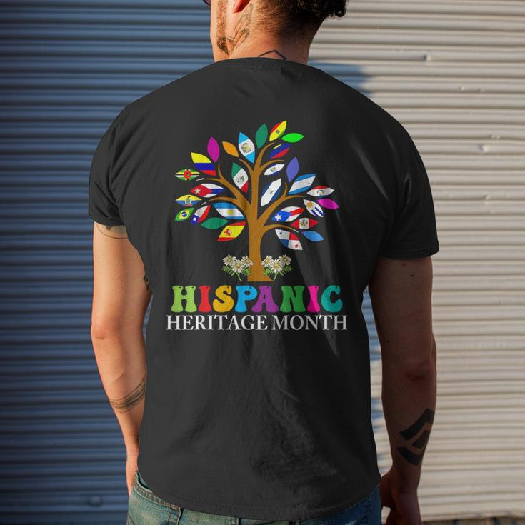 National Hispanic Heritage Month Cute Tree Country Flags Men's T-shirt Back Print Gifts for Him