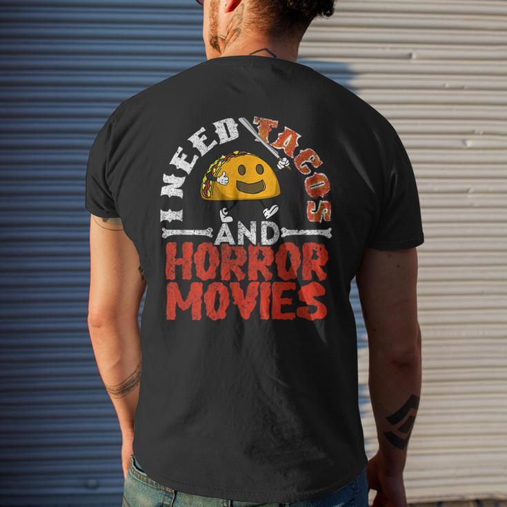 I Need Tacos And Horror Movies Horror Taco Halloween Halloween Men's T-shirt Back Print Gifts for Him