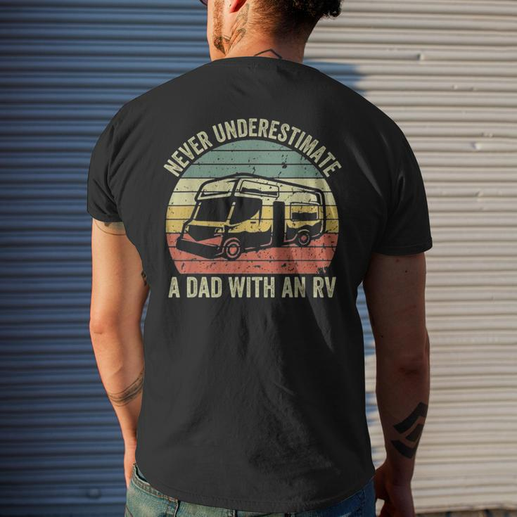 Never Underestimate A Dad With An Rv Fathers Day Mens Back Print T-shirt Gifts for Him